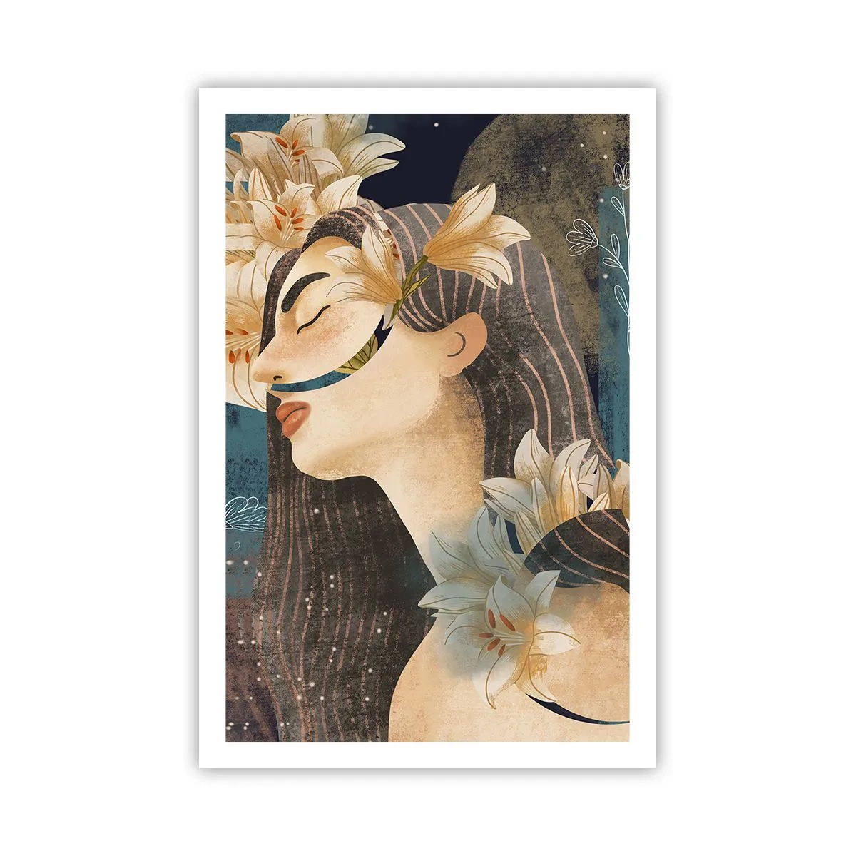 Poster - Ein Märchen über eine Prinzessin mit Lilien - 61x91 cm