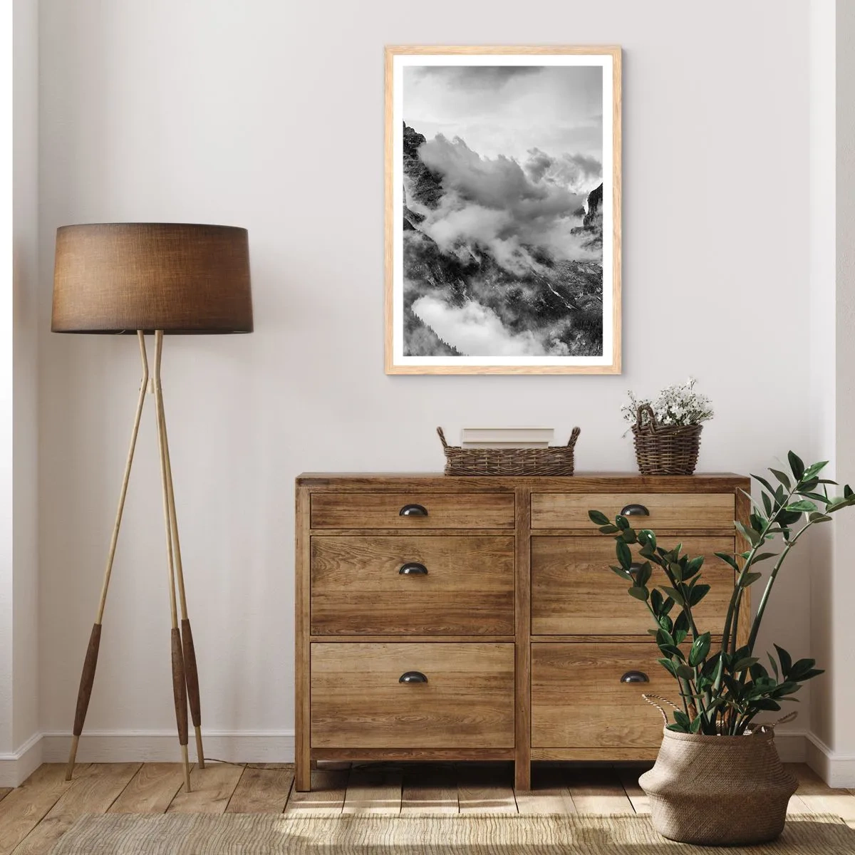 Poster in einem Rahmen aus heller Eiche - Schön und grausam - 50x70 cm