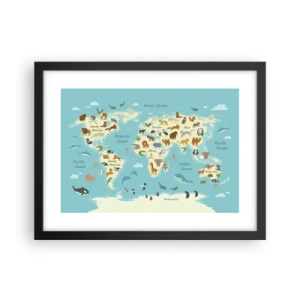 Poster in einem schwarzem Rahmen - Gute Nachbarn - 40x30 cm