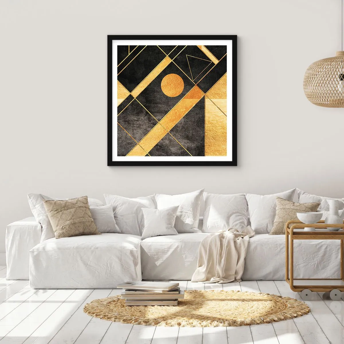 Poster in einem schwarzem Rahmen - Die Sonne der Wüste - 30x30 cm