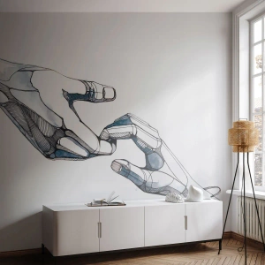 Fototapete Standard Eco - Eine gute Geste - Abstraktion, Hände, Grafik - 150x105 cm