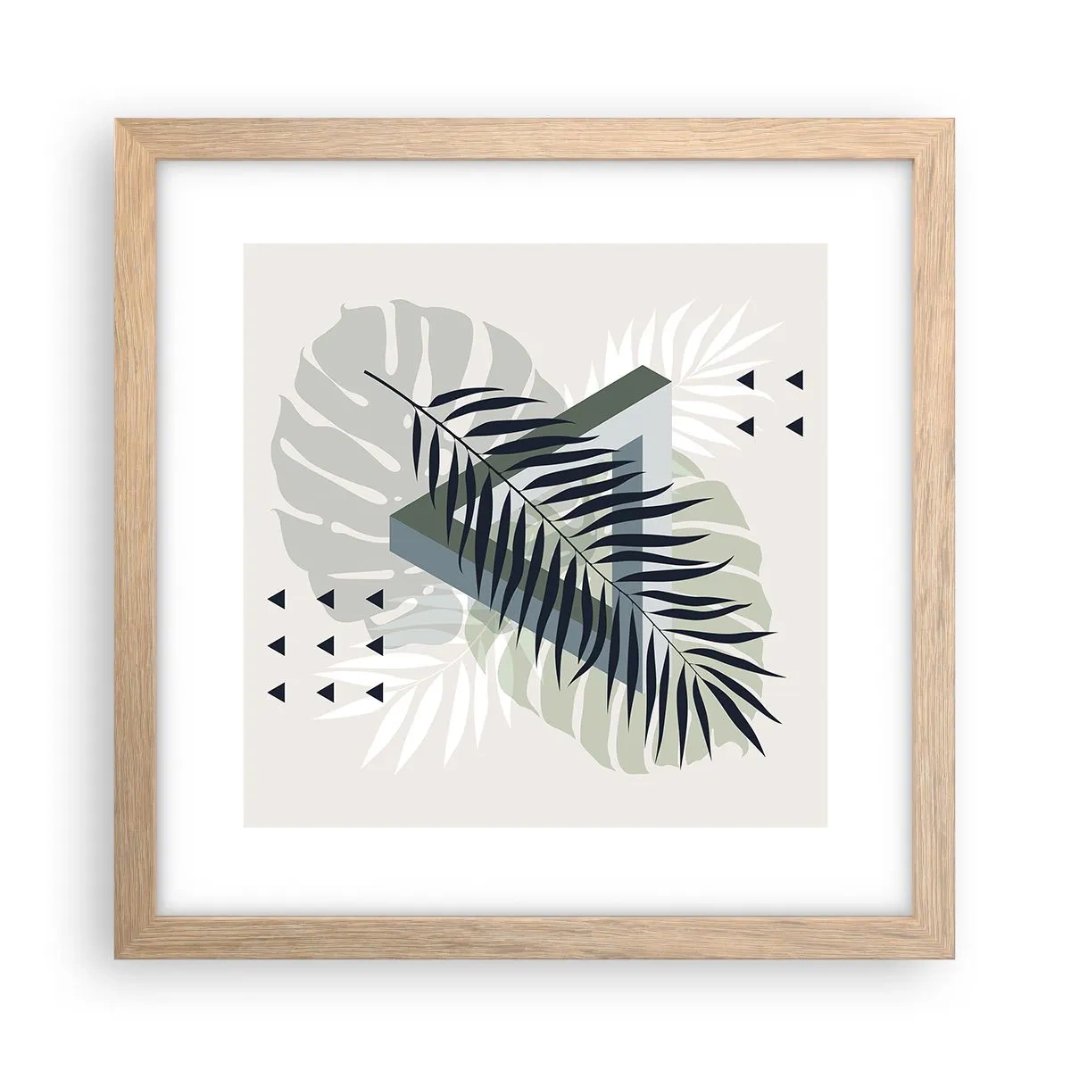Poster in einem Rahmen aus heller Eiche - Natur und Geometrie – zwei Ordnungen? - 30x30 cm