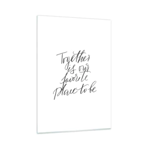 Glasbild - Bild auf glas - Minimalistische kalligrafische Inschrift auf weißem Hintergrund - 50x70cm - Fühlst du das auch? - Moderne Wanddekoration für Wohnzimmer und Schlafzimmer ARTTOR