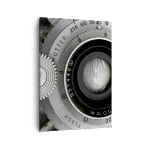 Bild auf Leinwand - Leinwandbild - Das Objektiv einer alten Kamera - 50x70cm - Eine Story über Hollywood - Moderne Wanddekoration für Wohnzimmer und Schlafzimmer ARTTOR