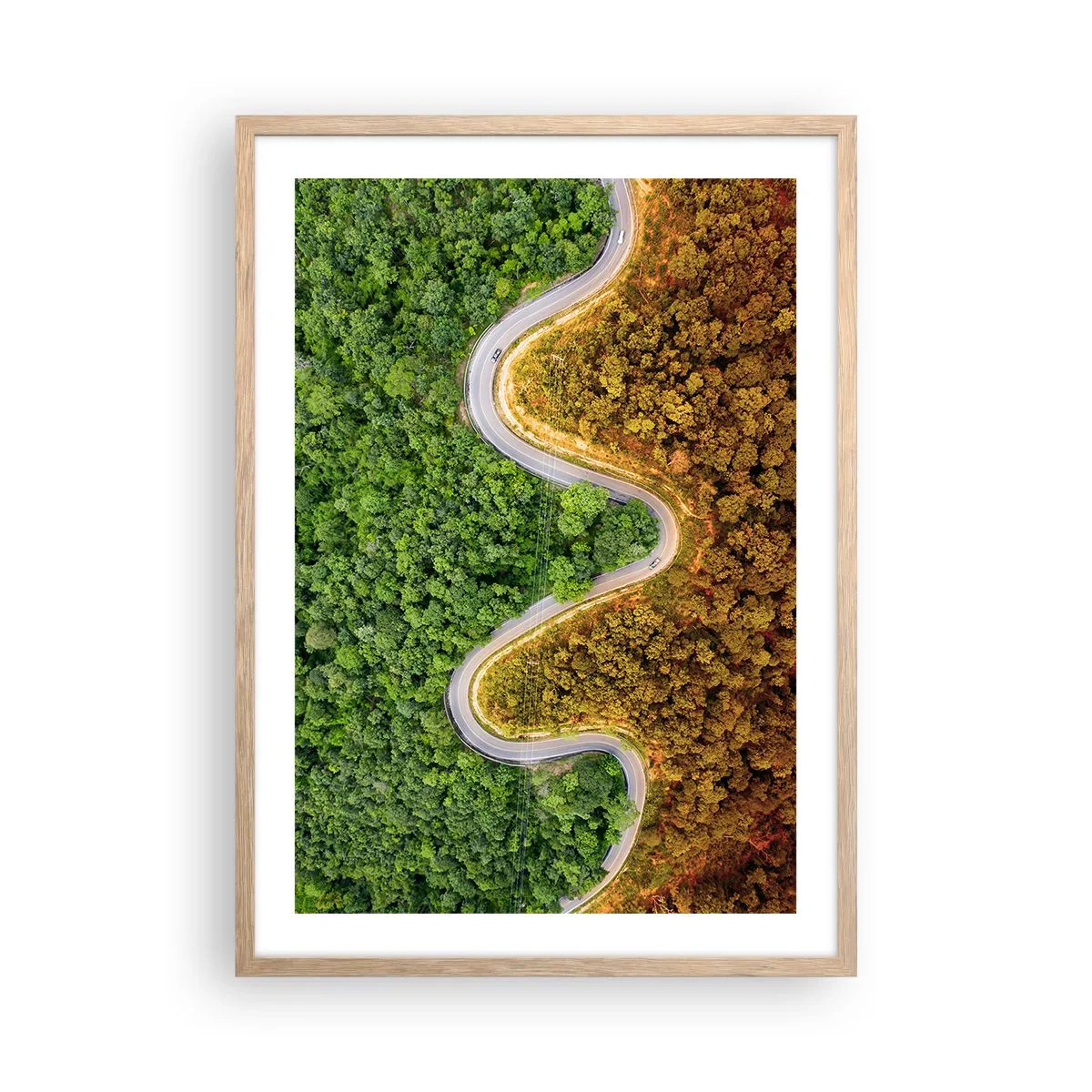 Poster in einem Rahmen aus heller Eiche - Grenzen und Durchbrüche - 50x70 cm