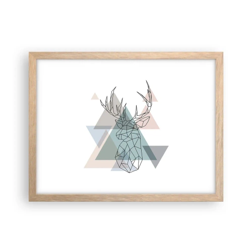 Poster in einem Rahmen aus heller Eiche - In einem geometrischen Wald - 40x30 cm