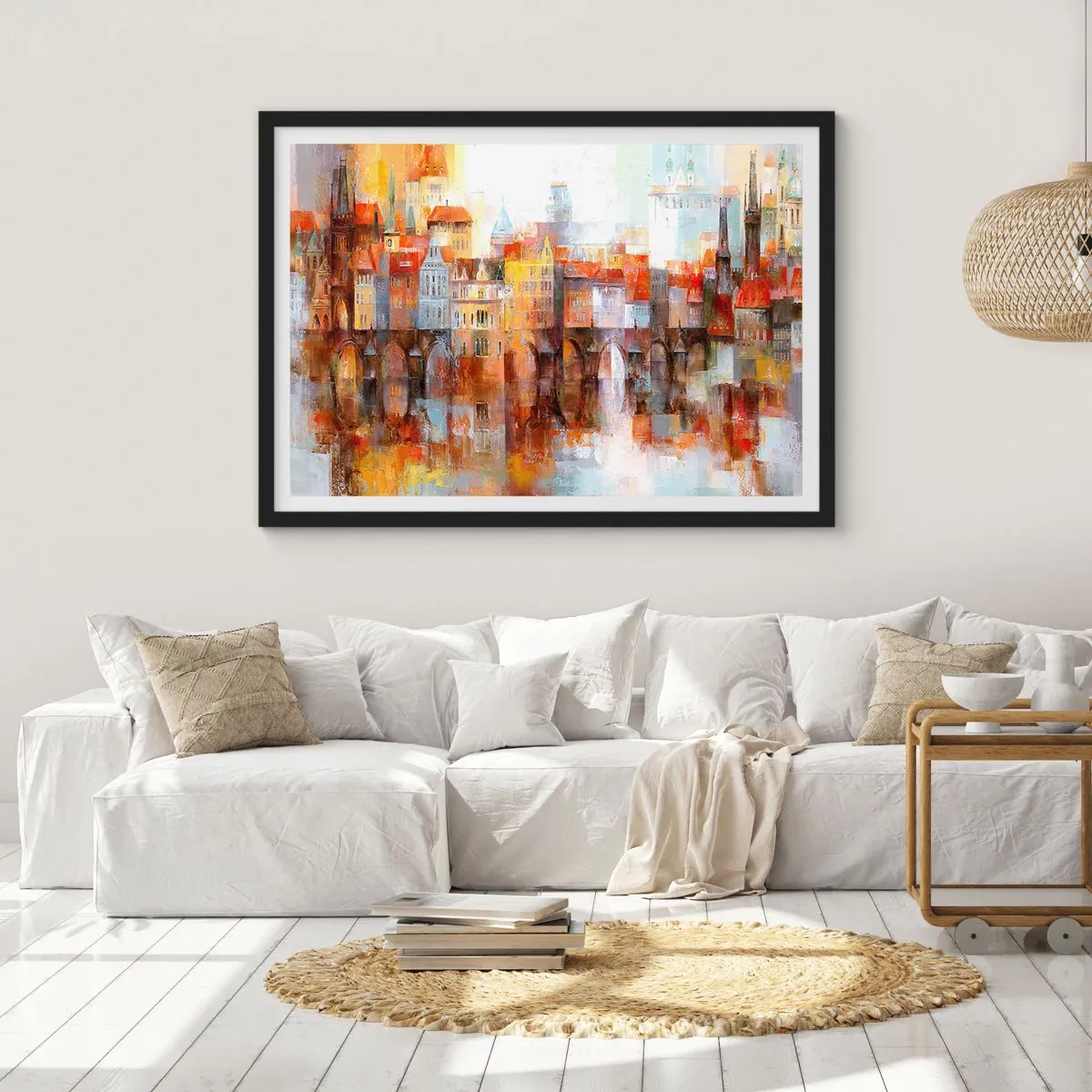 Poster in einem schwarzem Rahmen - Schön ist es auch unter der Brücke - 50x40 cm