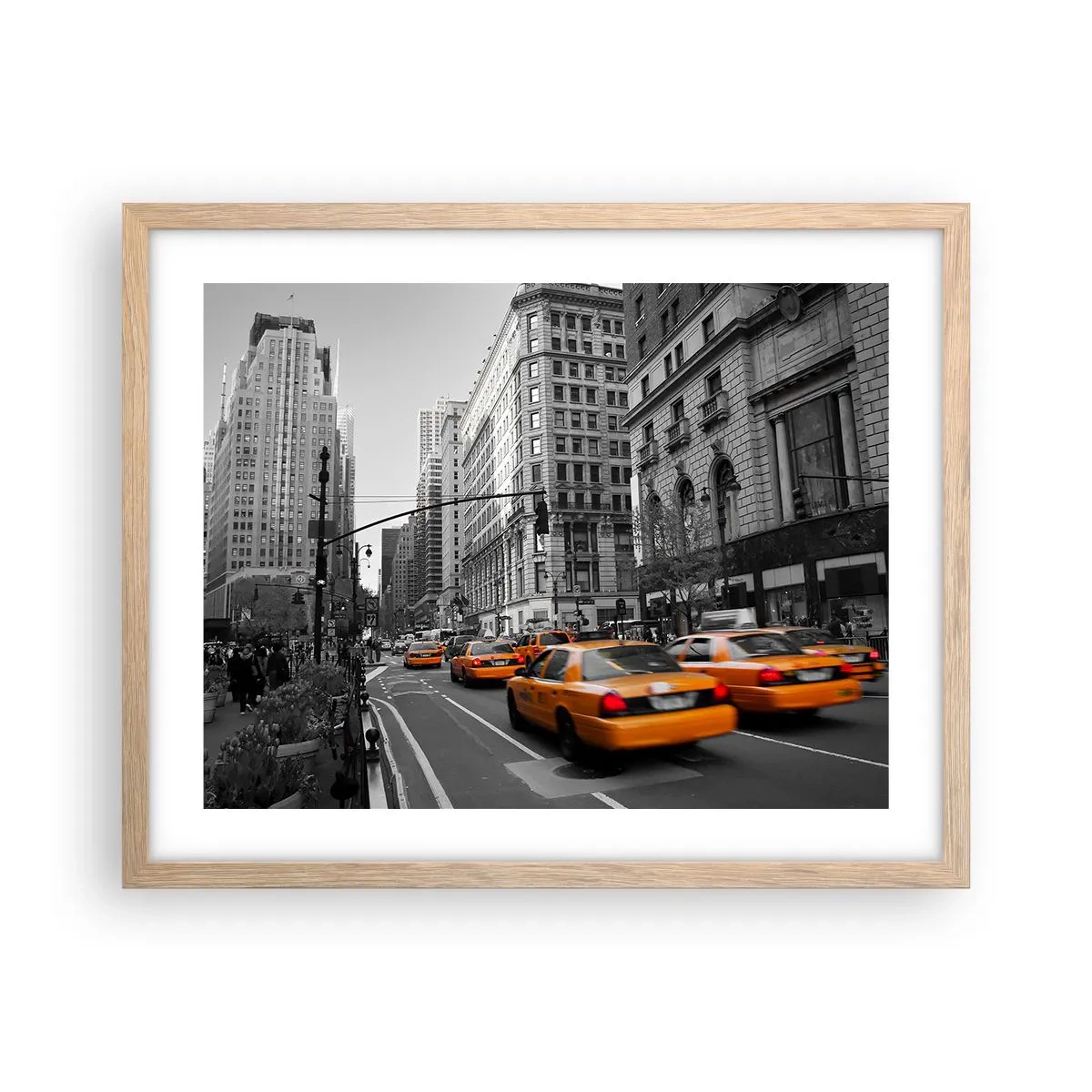Poster in einem Rahmen aus heller Eiche - Sonnen der Großstadt - 50x40 cm