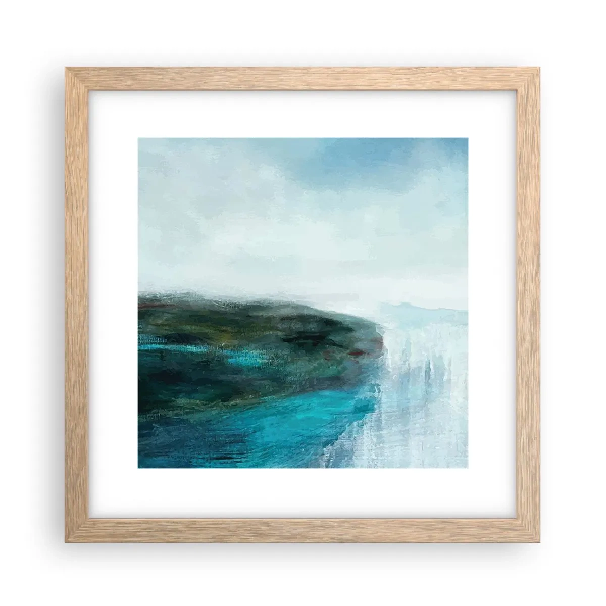 Poster in einem Rahmen aus heller Eiche - Nautische Abstraktion - 30x30 cm