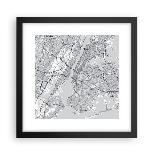 Poster in einem schwarzem Rahmen - Die Anatomie einer Metropole - 30x30 cm