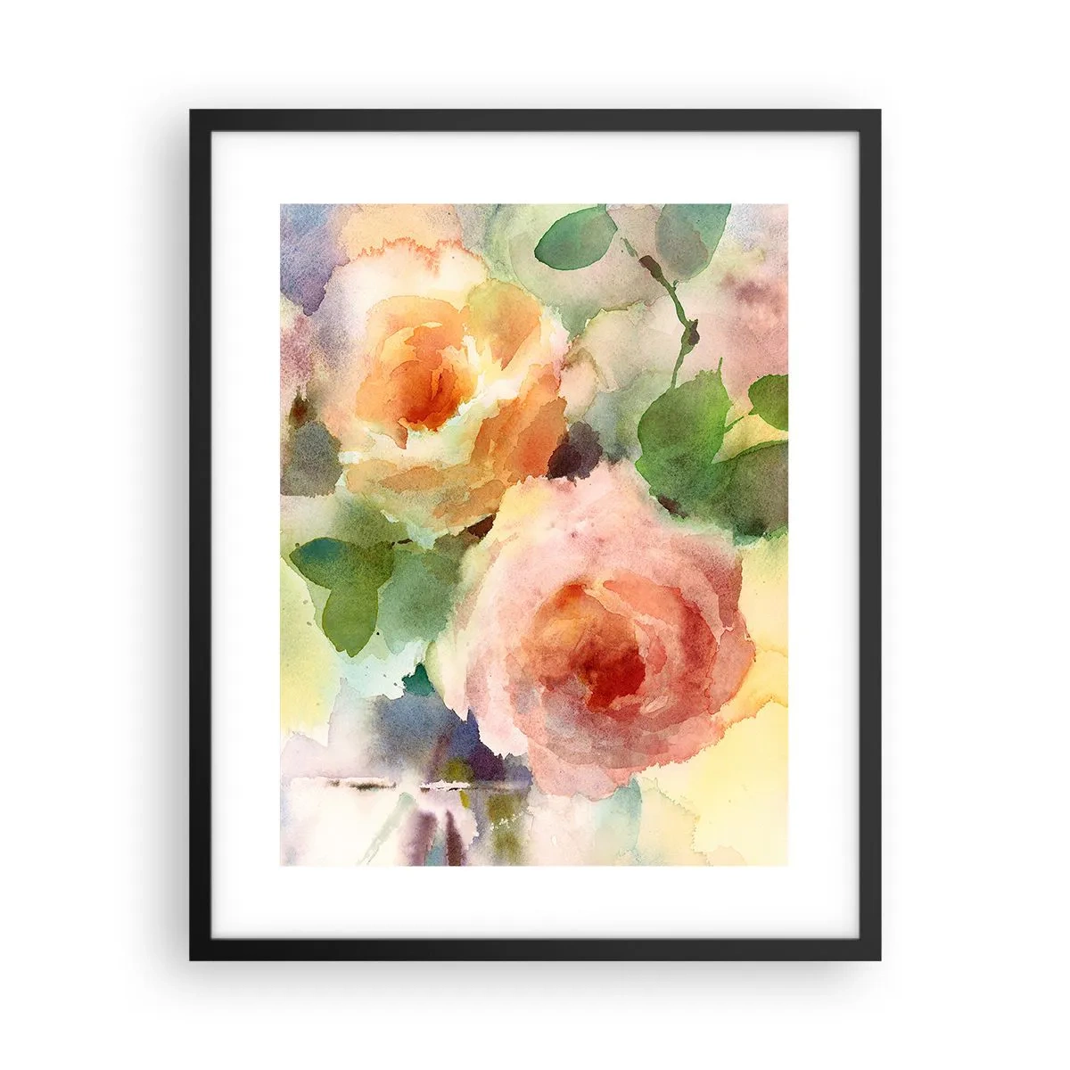 Poster in einem schwarzem Rahmen - Zart wie Aquarell - 40x50 cm