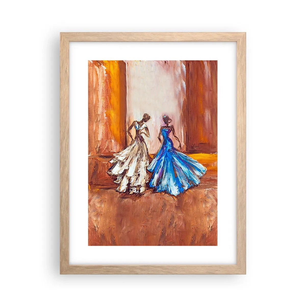 Poster in einem Rahmen aus heller Eiche - Ein dankbares Duo - 30x40 cm