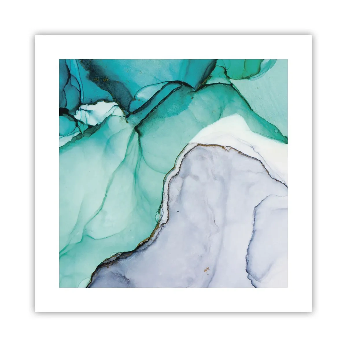 Poster - Eine Studie in Türkis - 40x40 cm