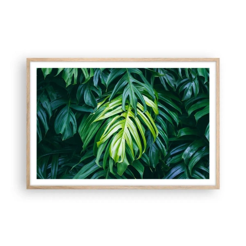 Poster in einem Rahmen aus heller Eiche - Tauchen Sie ein in die Frische - 91x61 cm