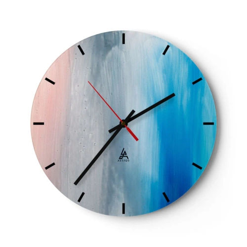 Wanduhr - Glasuhr - Elemente: Luft - 40x40 cm