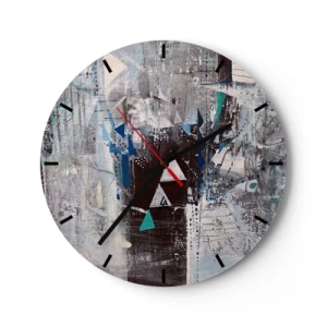 Wanduhr - Glasuhr - Überschreibende Reihenfolge der Dreiecke - 40x40 cm