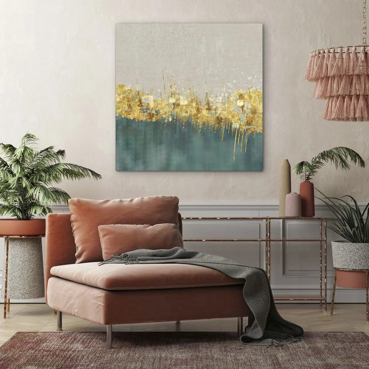 Bild auf Leinwand - Leinwandbild - Goldener Rand - 50x50 cm