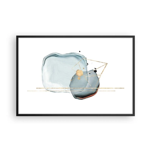 Poster in einem schwarzem Rahmen - Eine Studie über Tropfen - 91x61 cm