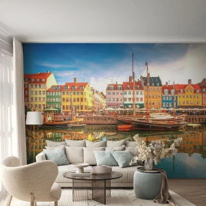 Fototapete Premium Canvas - Glatt wie ein Spiegel über dem Wasser - Landschaft, Die Architektur, Kopenhagen - 450x315 cm
