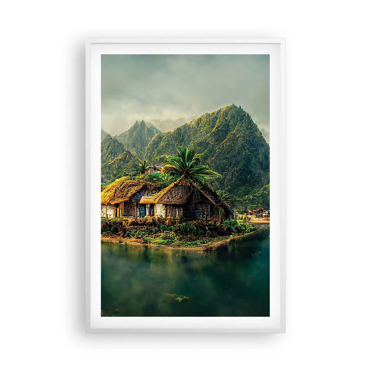 Poster in einem weißen Rahmen - Tropisches Paradies - 61x91 cm
