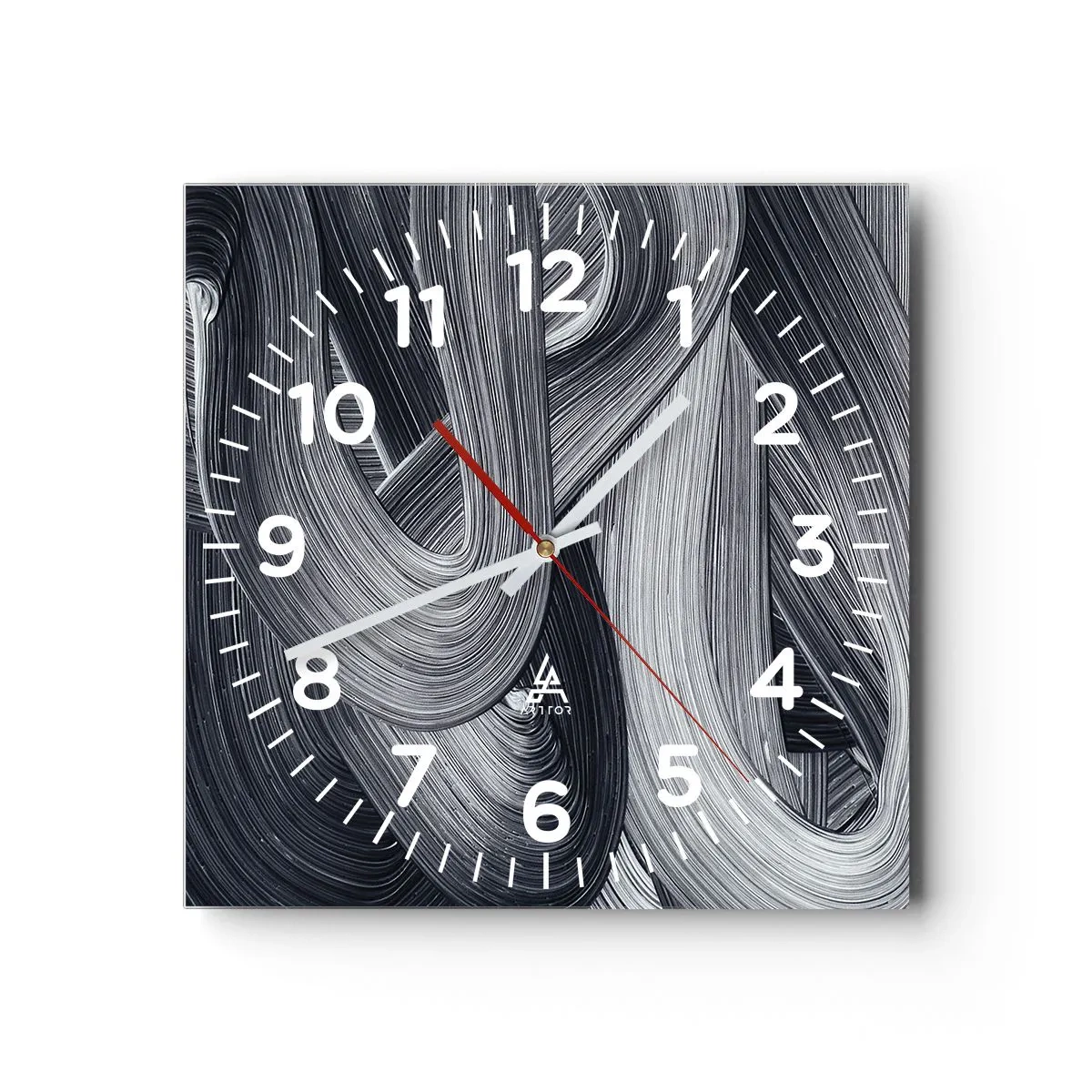 Wanduhr - Glasuhr - Die Fließfähigkeit der Realität - 40x40 cm