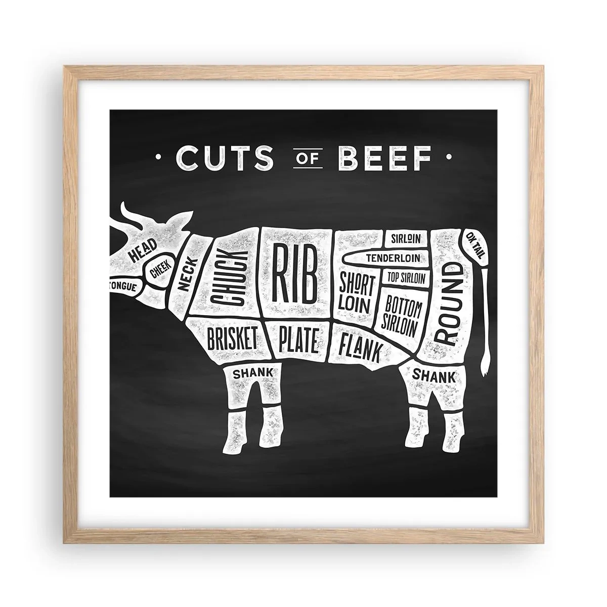 Poster in einem Rahmen aus heller Eiche - Metzger Grundierung - 50x50 cm