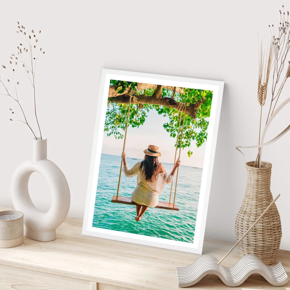 Poster in einem weißen Rahmen - Das Leben ist wunderschön - 30x40 cm