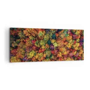 Bild auf Leinwand - Leinwandbild - Blumenstrauß aus Herbstbäumen - 100x40 cm