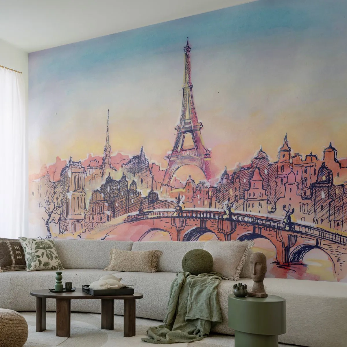 Fototapete Premium Canvas - Die einzige Stadt dieser Art auf der Welt - Stadt, Eiffelturm, Paris - 450x315 cm