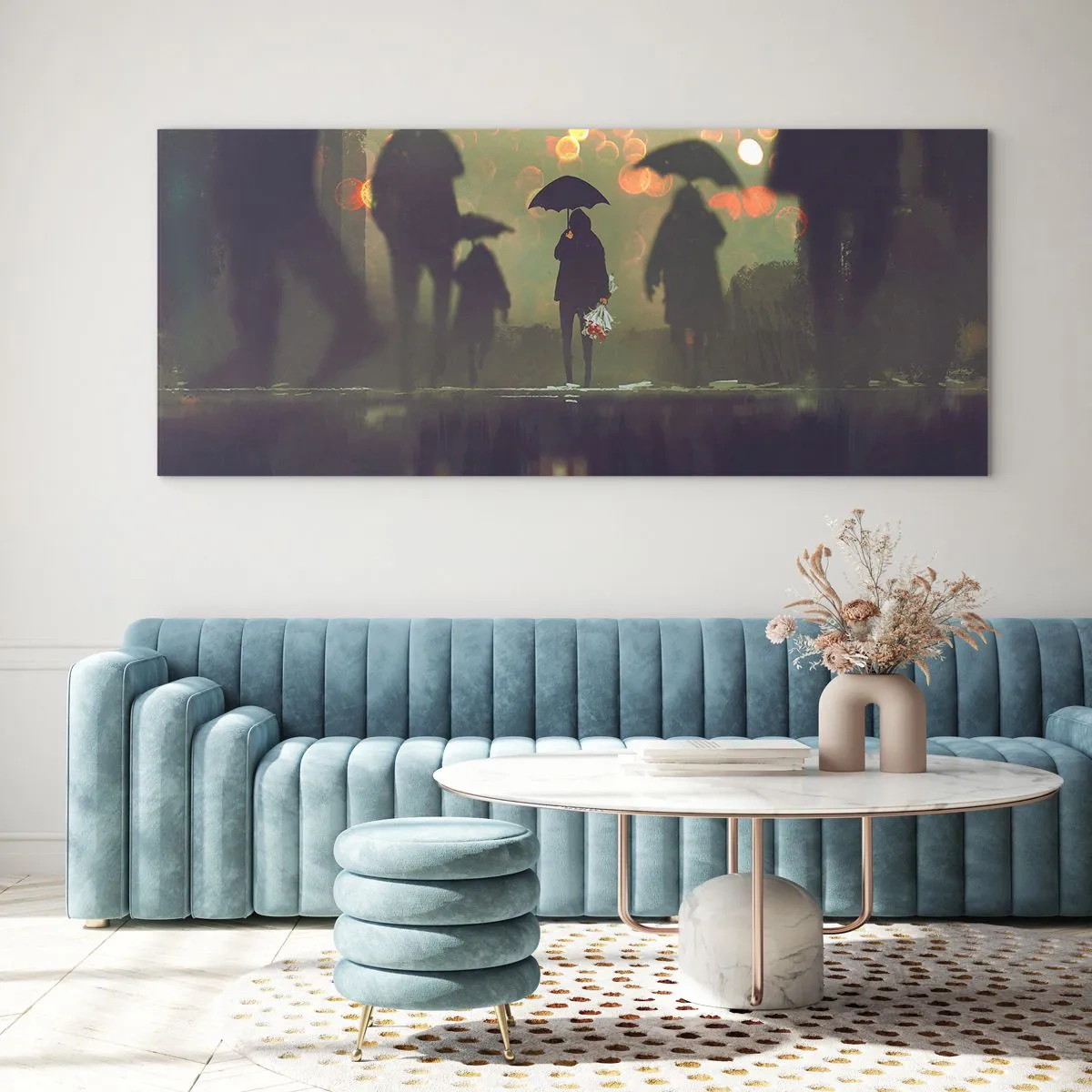 Glasbild - Bild auf glas - Aus der Perspektive eines Regentropfens - 100x40 cm