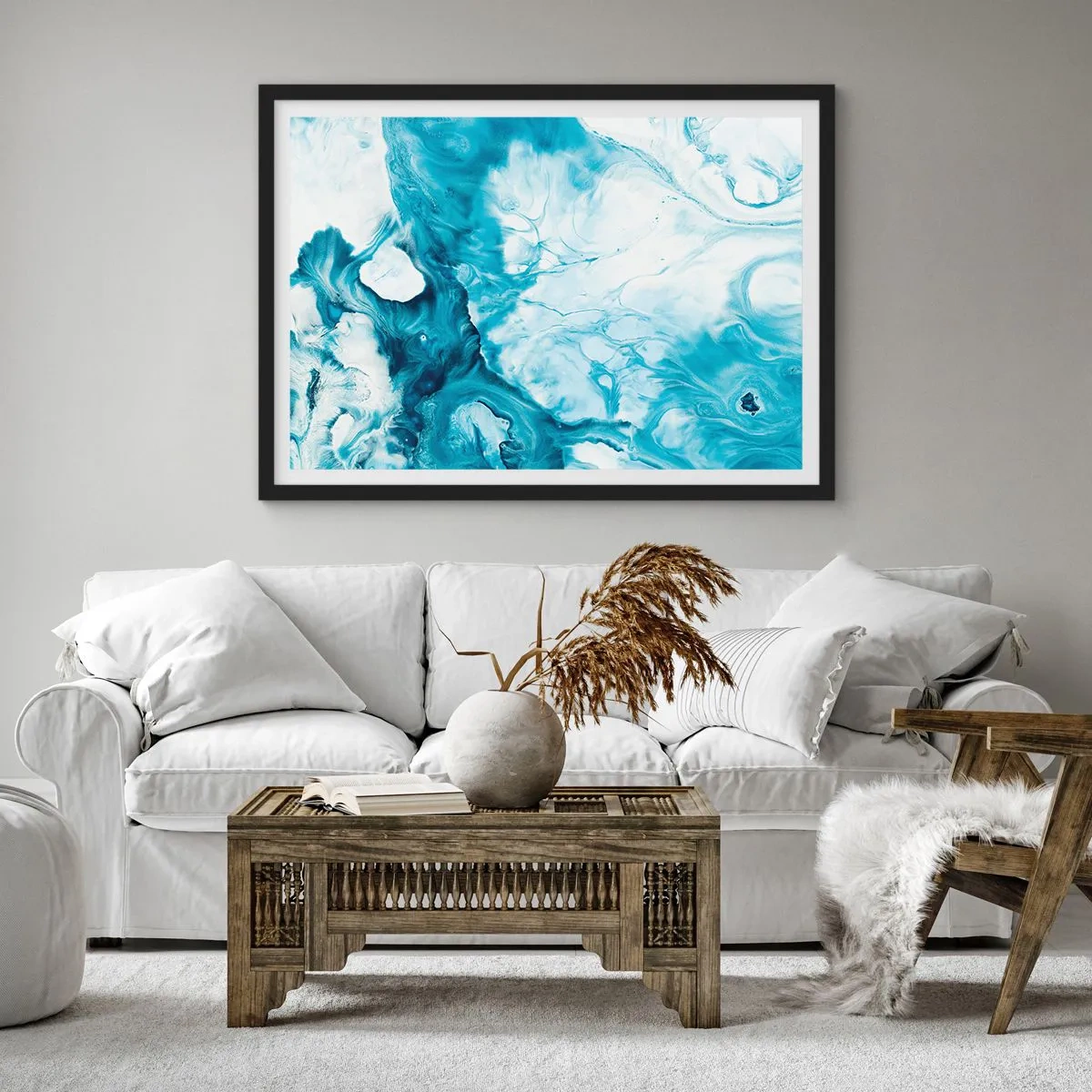Poster in einem schwarzem Rahmen - Blaues Konzert - 50x40 cm