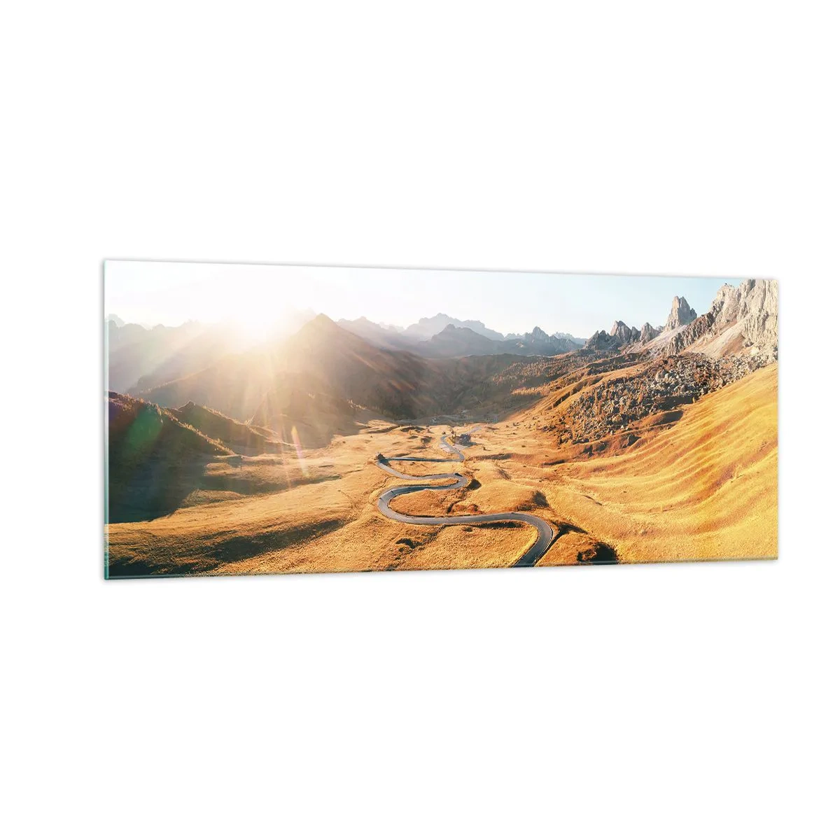 Glasbild - Bild auf glas - In einem goldenen Tal - 100x40 cm