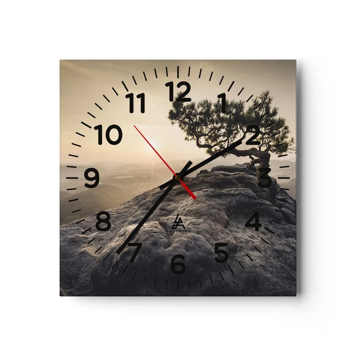 Wanduhr - Glasuhr - Das Leben gewinnt immer - 30x30 cm