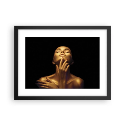 Poster in einem schwarzem Rahmen - Wie goldene Seide - 40x30 cm