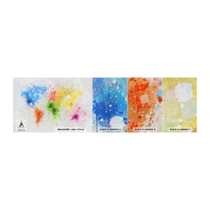 Fototapeten Muster Premium Canvas - Alle Farben der Welt - Weltkarte, Kontinente, Reisen - 100x30 cm
