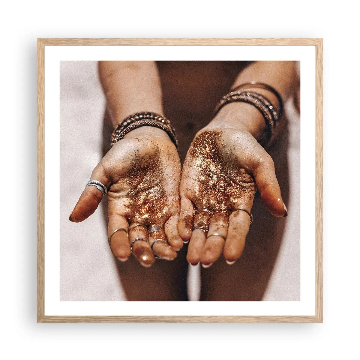 Poster in einem Rahmen aus heller Eiche - Ein Geschenk für dich - 60x60 cm