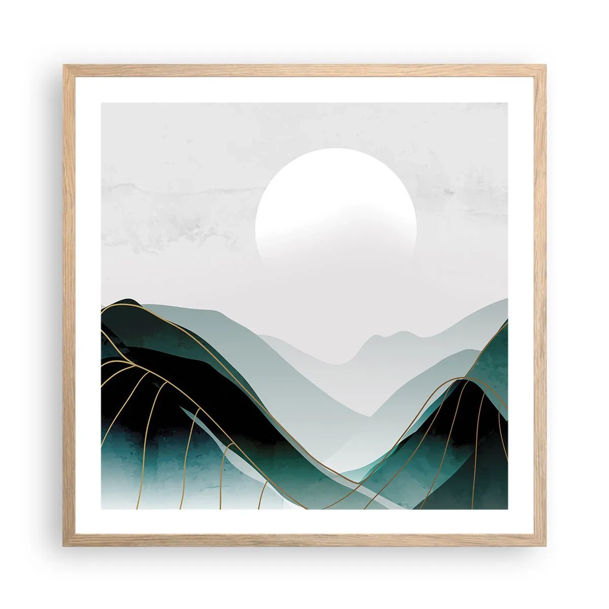 Poster in einem Rahmen aus heller Eiche - In voller Majestät - 60x60 cm