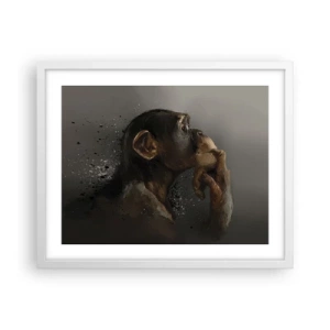 Poster in einem weißen Rahmen - Sicherlich ein Denker - 50x40 cm