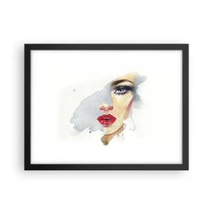 Poster in einem schwarzem Rahmen - Abspiegeln in einem Wassertropfen - 40x30 cm