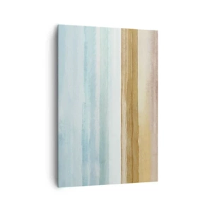 Bild auf Leinwand - Leinwandbild - Abstrakte Strandlandschaft in Pastelltönen - 70x100cm - Trost - Moderne Wanddekoration für Wohnzimmer und Schlafzimmer ARTTOR