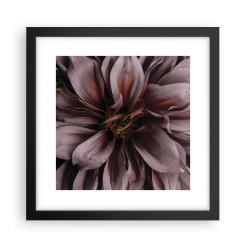 Poster in einem schwarzem Rahmen - Ein Blumenherz - 30x30 cm