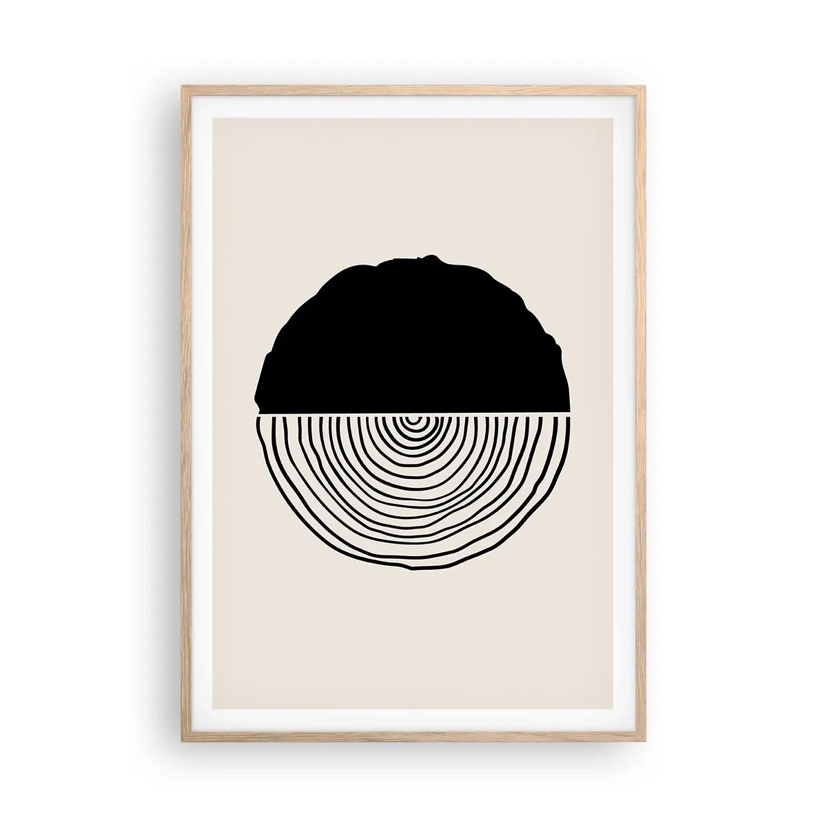 Poster in einem Rahmen aus heller Eiche - Halb und halb - 70x100 cm