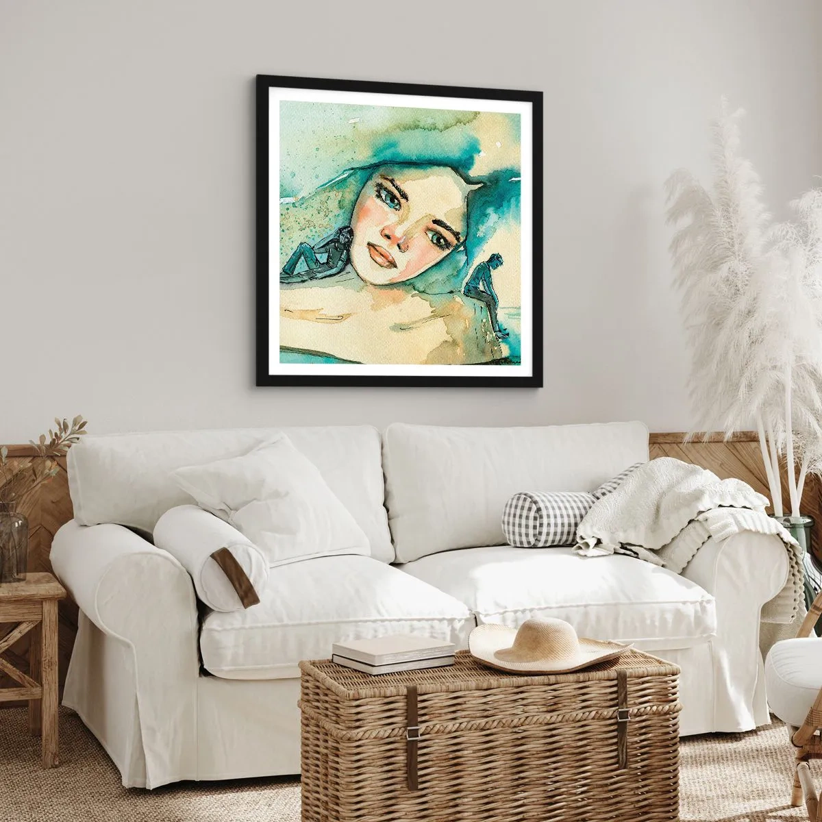 Poster in einem schwarzem Rahmen - Bin ich blau? - 60x60 cm