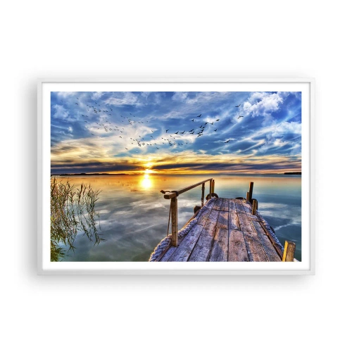 Poster in einem weißen Rahmen - Der Wind geht zur Ruhe - 100x70 cm