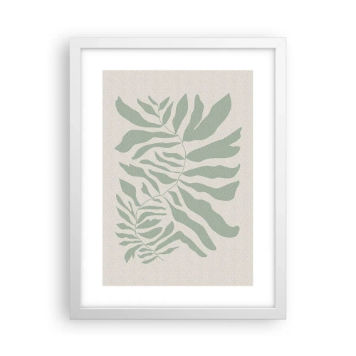 Poster in einem weißen Rahmen - Smaragdzweig - 30x40 cm