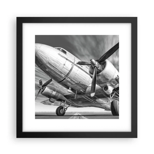 Poster in einem schwarzem Rahmen - Immer flugbereit - 30x30 cm