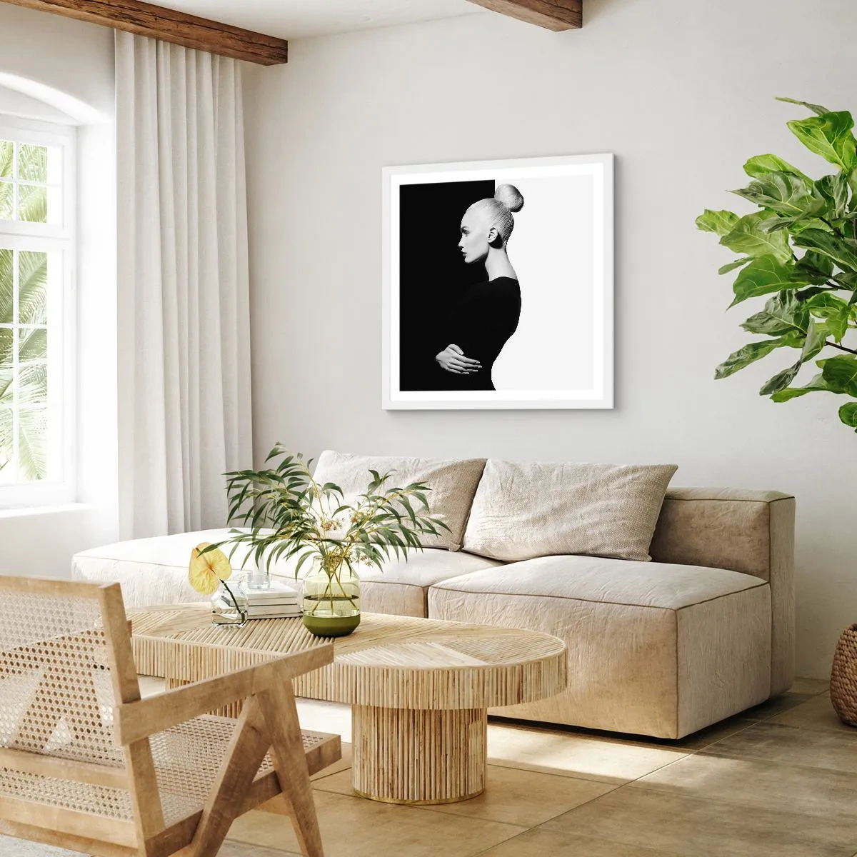 Poster in einem weißen Rahmen - Einfach eine Frau - 50x50 cm