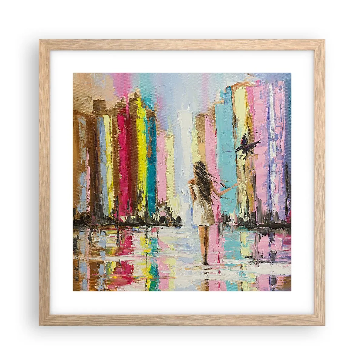 Poster in einem Rahmen aus heller Eiche - Folge mir - 40x40 cm