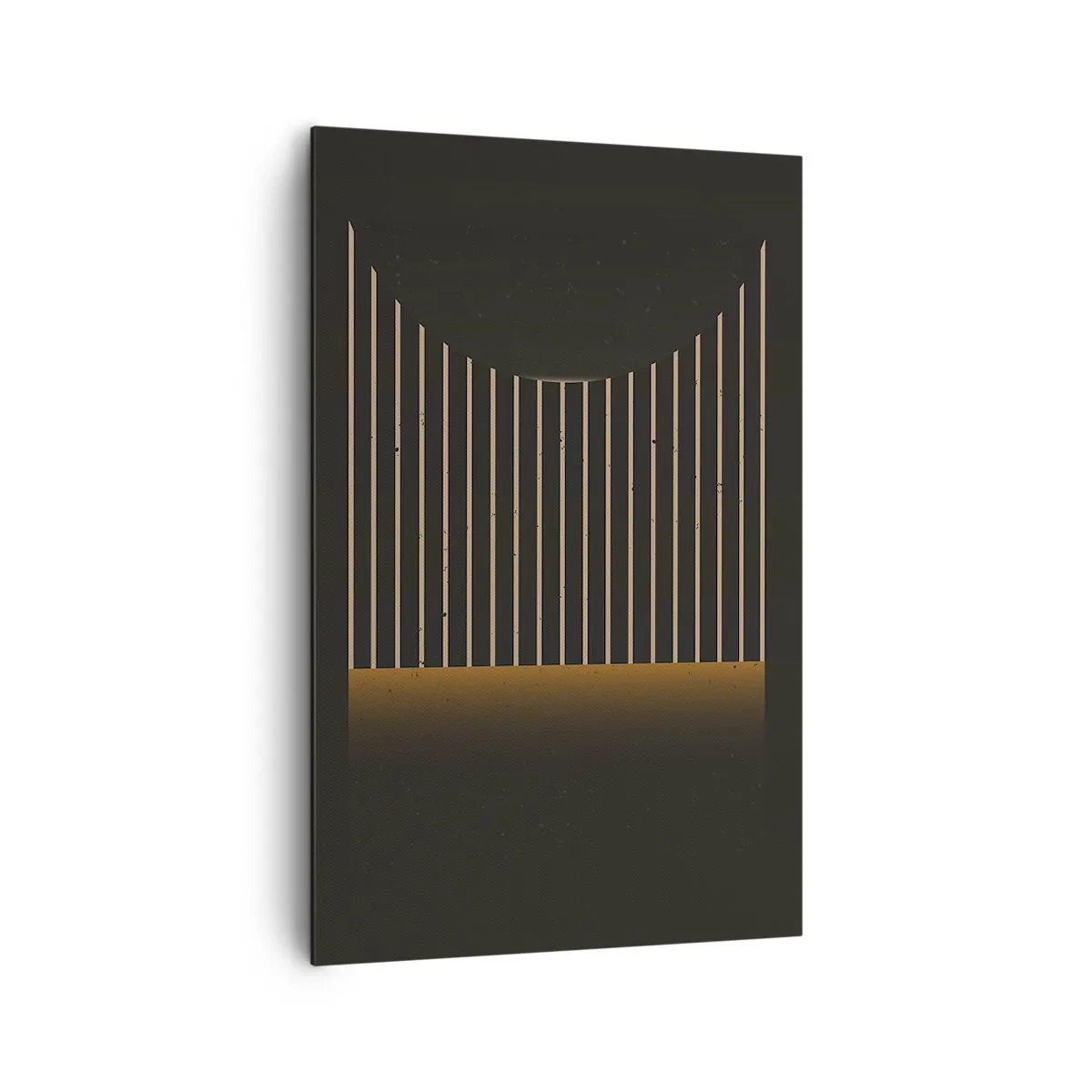 Bild auf Leinwand - Leinwandbild - Geometrisches Muster mit Streifen auf dunklem Hintergrund - 80x120cm - Die Dunkelheit erkunden - Moderne Wanddekoration für Wohnzimmer und Schlafzimmer ARTTOR