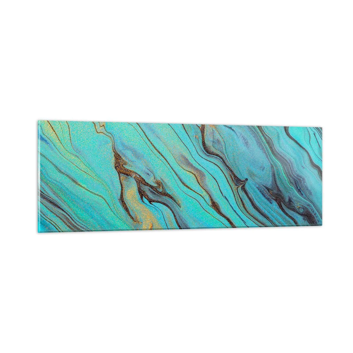 Glasbild - Bild auf glas - Türkisfarbene Flut - 90x30 cm